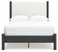 Cadmori Full Upholstered Panel Bed with 2 Nightstands