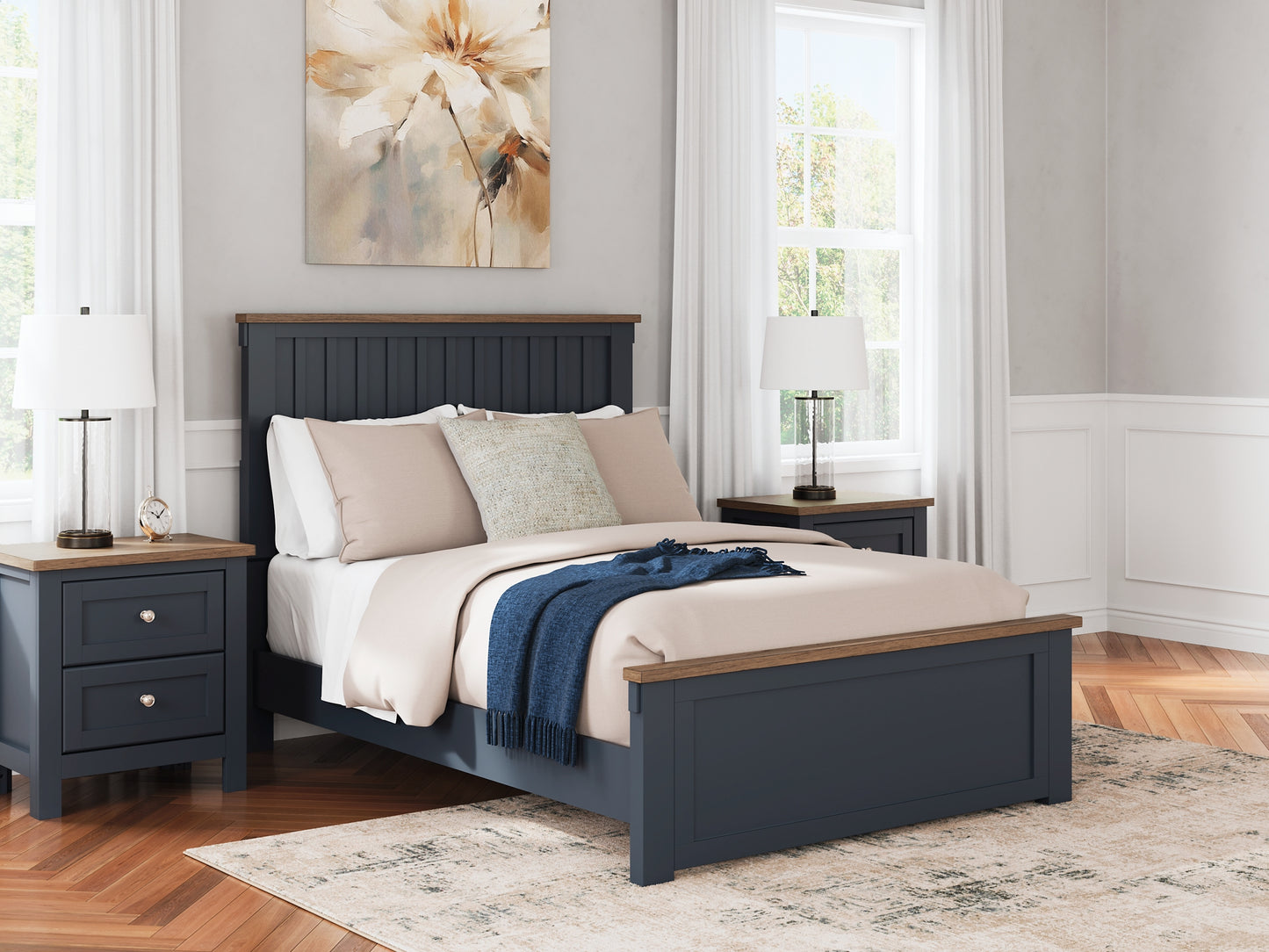 Landocken Full Panel Bed with Dresser and 2 Nightstands