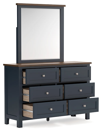 Landocken Full Panel Bed with Mirrored Dresser and Nightstand