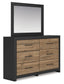 Vertani Full Panel Bed with Mirrored Dresser, Chest and 2 Nightstands