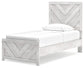 Cayboni Twin Panel Bed with Mirrored Dresser, Chest and 2 Nightstands