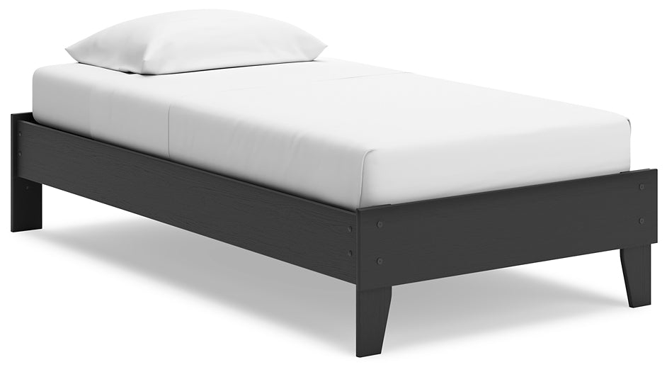 Socalle Twin Platform Bed with Dresser, Chest and 2 Nightstands