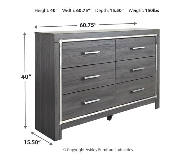 Lodanna Full Panel Bed with 2 Storage Drawers with Dresser