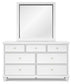 Fortman Twin Panel Bed with Mirrored Dresser, Chest and 2 Nightstands