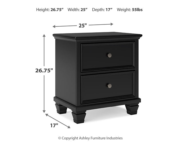 Lanolee Twin Panel Bed with Mirrored Dresser and Nightstand