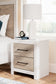 Charbitt Full Panel Bed with Mirrored Dresser and Nightstand